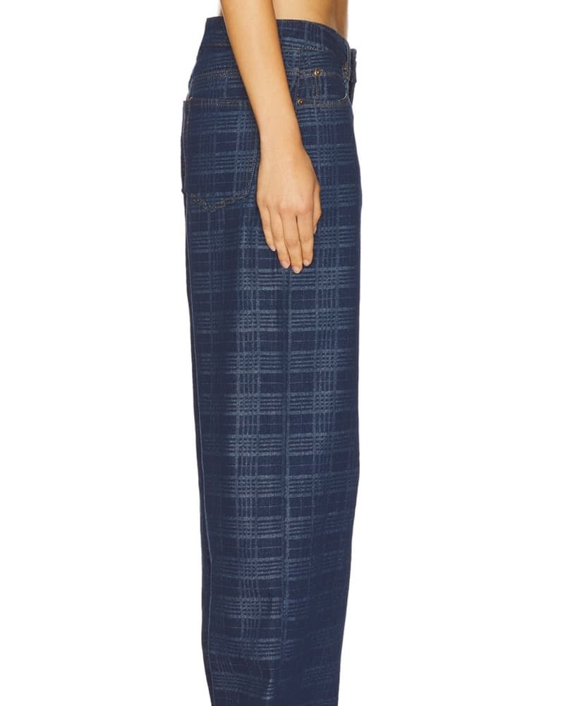 Lioness Indigo Plaid Jeans - Image 3