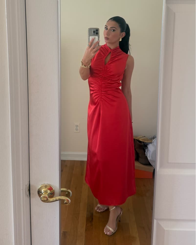 Sandro draped Satin Effect Dress  - Image 2