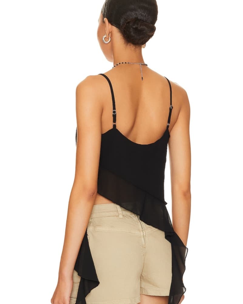 Black Ruffle Tank Top - Image 2