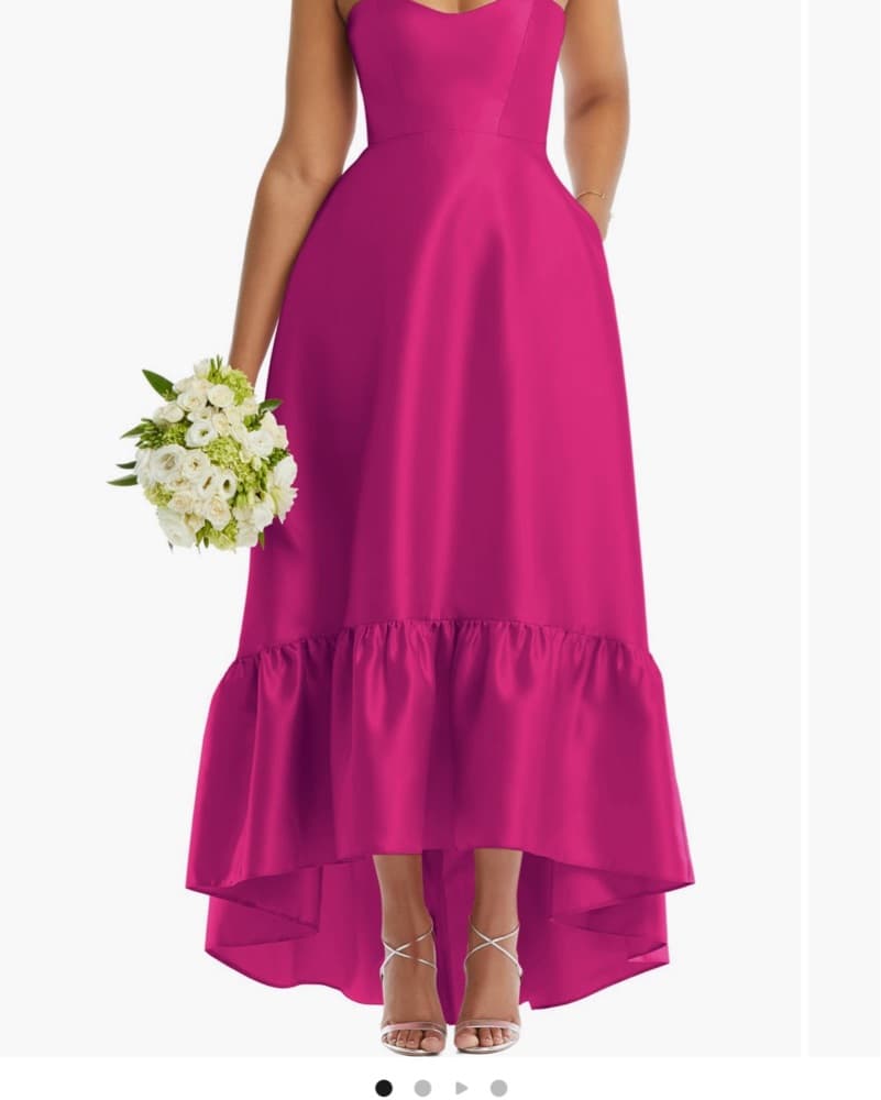 Alfred Sung - Strapless Fuchsia Dress - Image 2