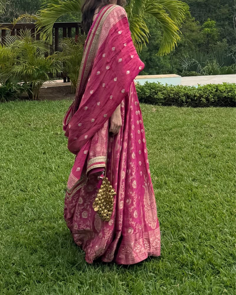 Pink Embellished lahenga  - Image 2