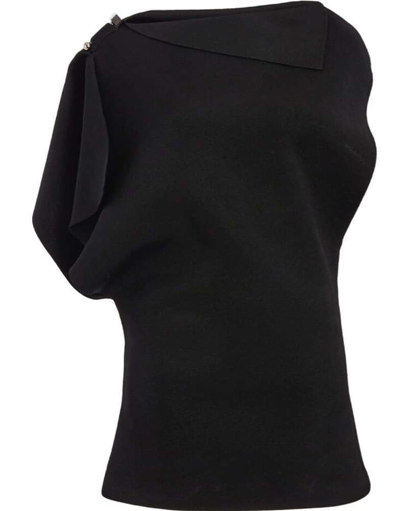 Chic One-Shoulder Black Dress - Image 4