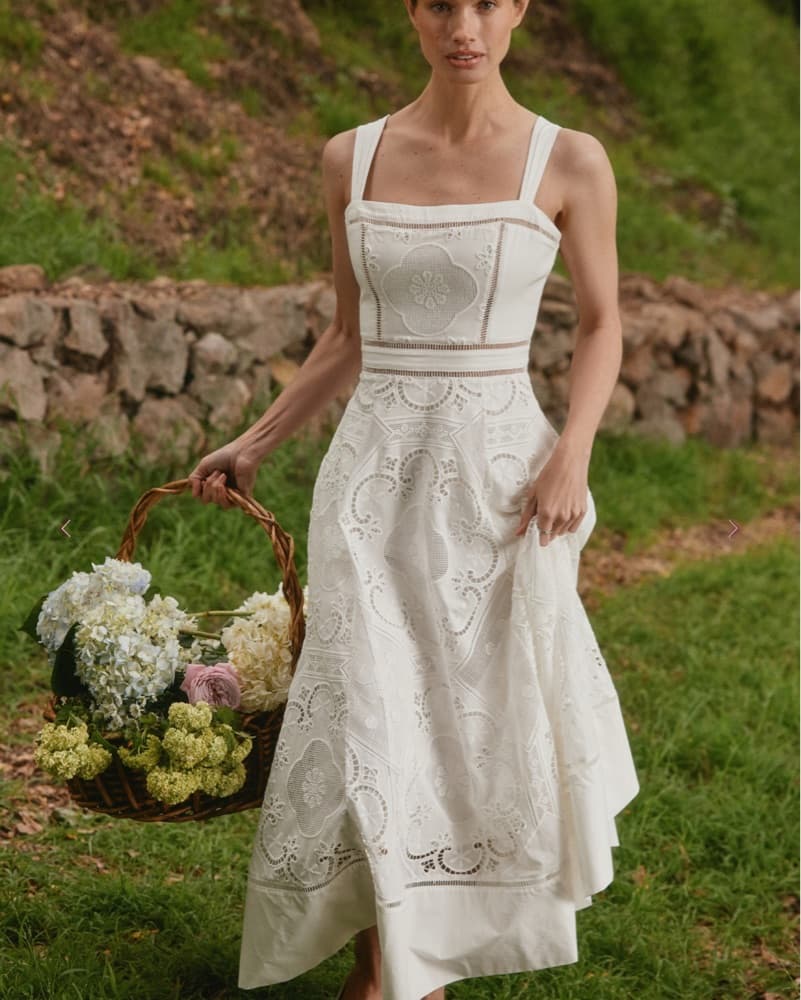 House of CB White Embroidered Midi Dress - Image 1