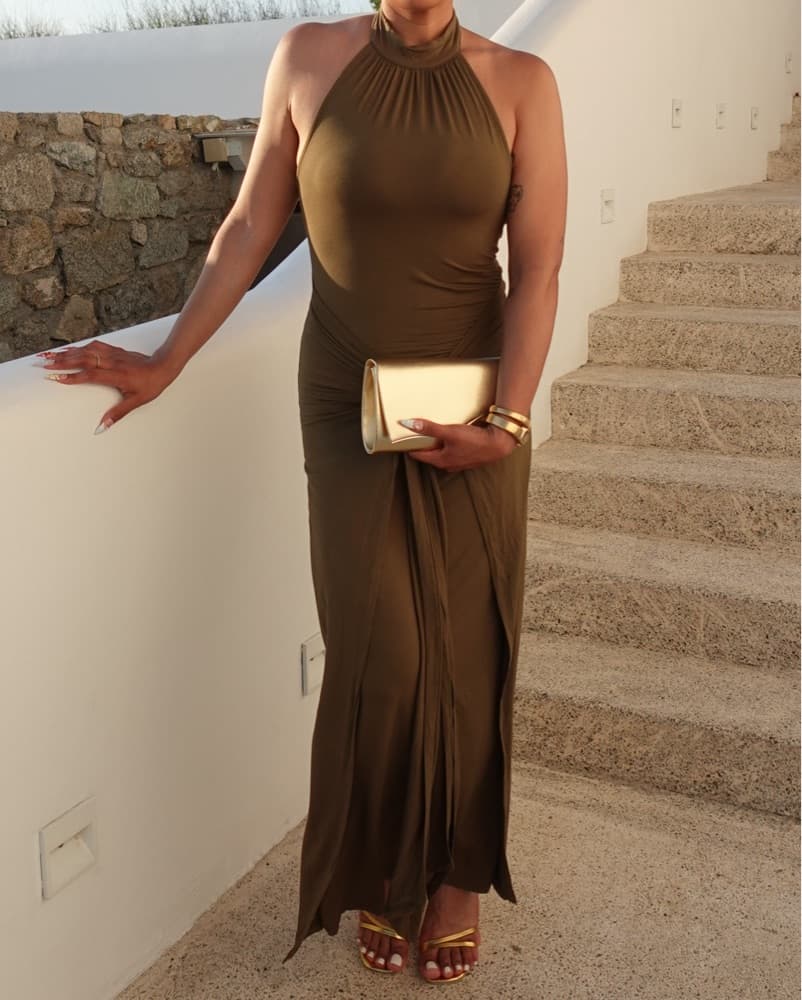 Sleeveless Turtle neck Bodycon Dress  - Image 1