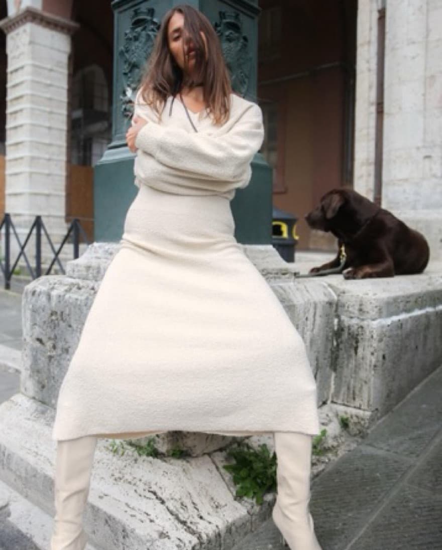 Boucle White Midi Skirt  - Image 4