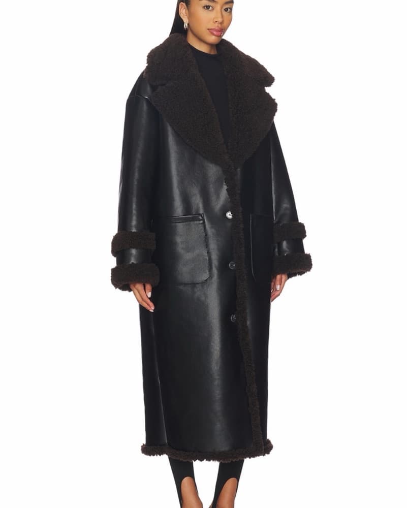 Irving Faux Leather Coat - Image 3