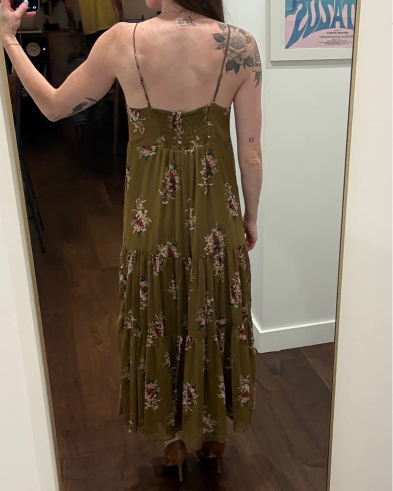 Madewell Olive Floral Maxi Dress - Image 5
