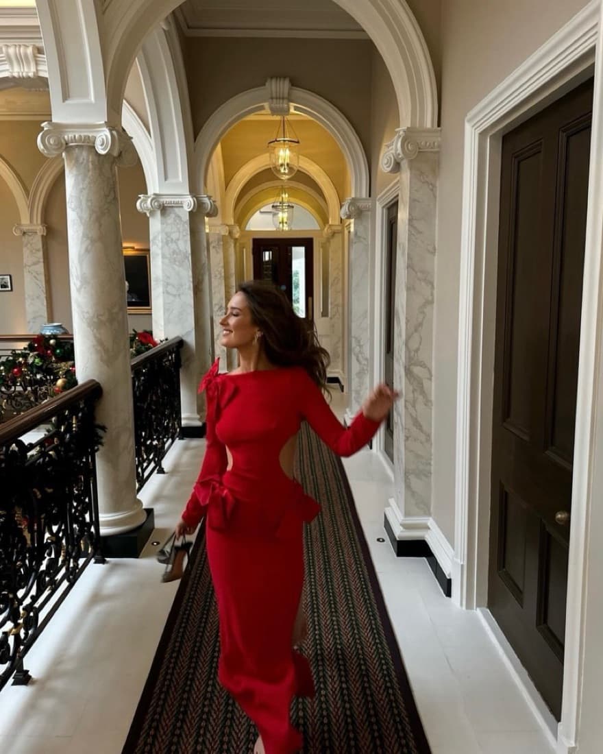 HOUSE OF CB Lavele Red Bow Maxi Dress  - Image 1