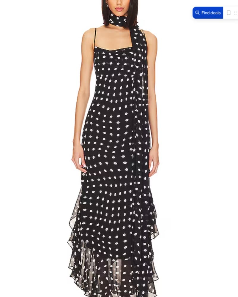 LPA Polka Dot Ruffle Maxi Dress Gown  - Image 1