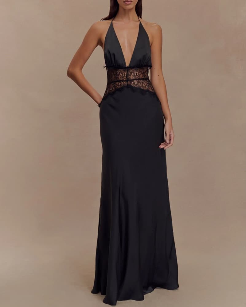 Meshki Dinah Lace And Satin Maxi Dress - Image 1