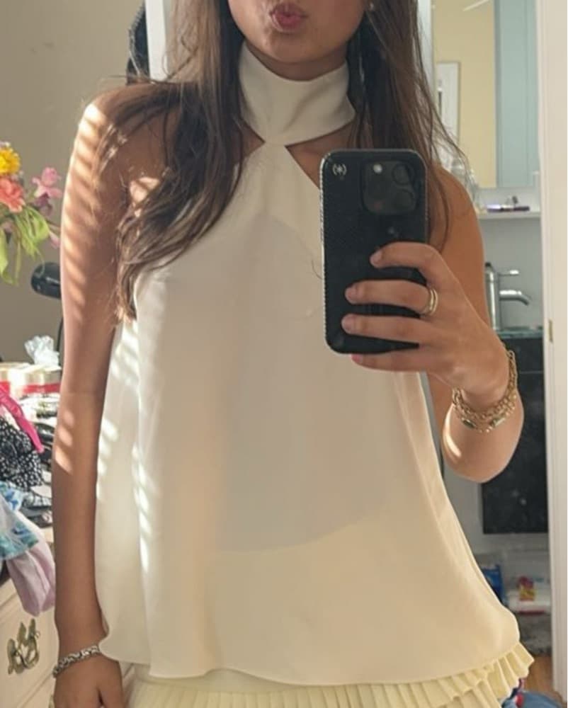 Amanda Uprichard White Halter Blouse - Image 1