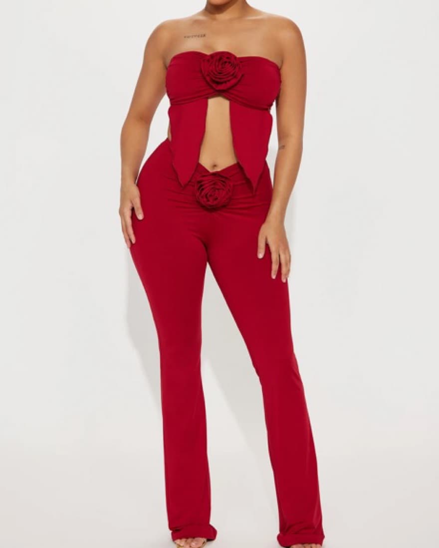 Rose Bandeau Pant Set - Image 1