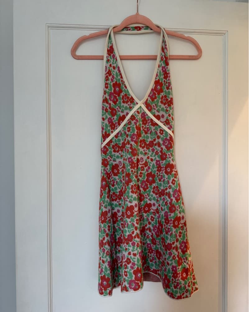 Zara Knit Floral Print Halter Dress - Image 2