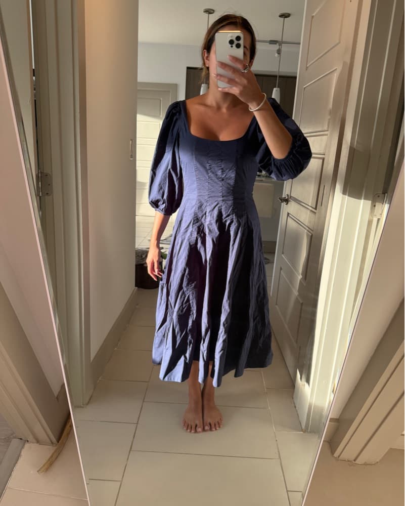 Staud Long Navy Dress - Image 1