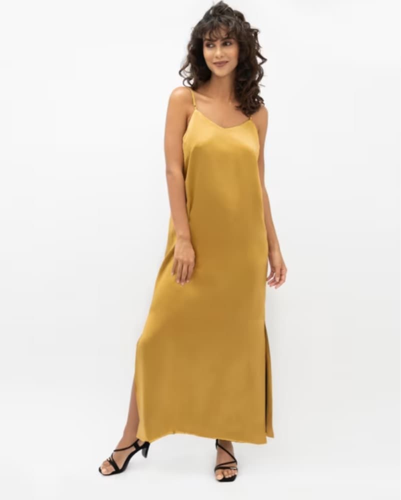Silk Yellow Dress - Image 1