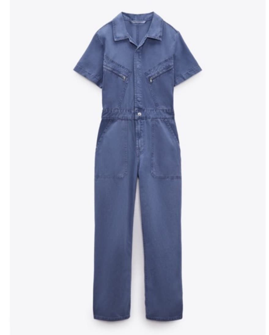 Zara Blue Denim Jumpsuit - Image 1