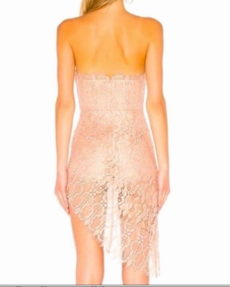 NBD Pink Lace Asymetrical Dress - Image 2