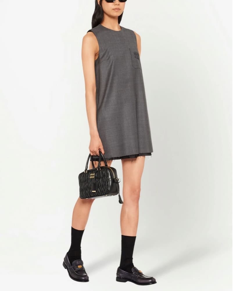 Miumiu Grisaille logo-embroidered Dress - Image 1