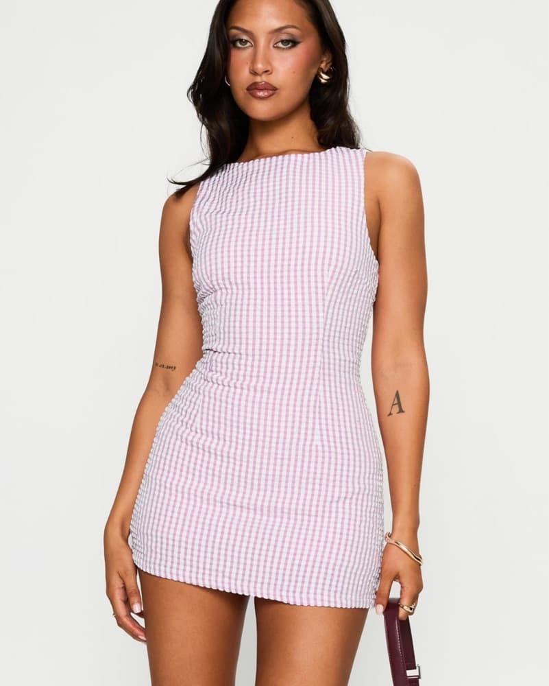 Yumiko Romper Pink Check - Image 1