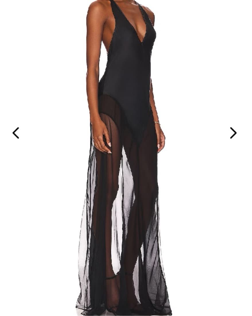Ronny Kobo Black Sheer Leg Maxi Dress  - Image 2