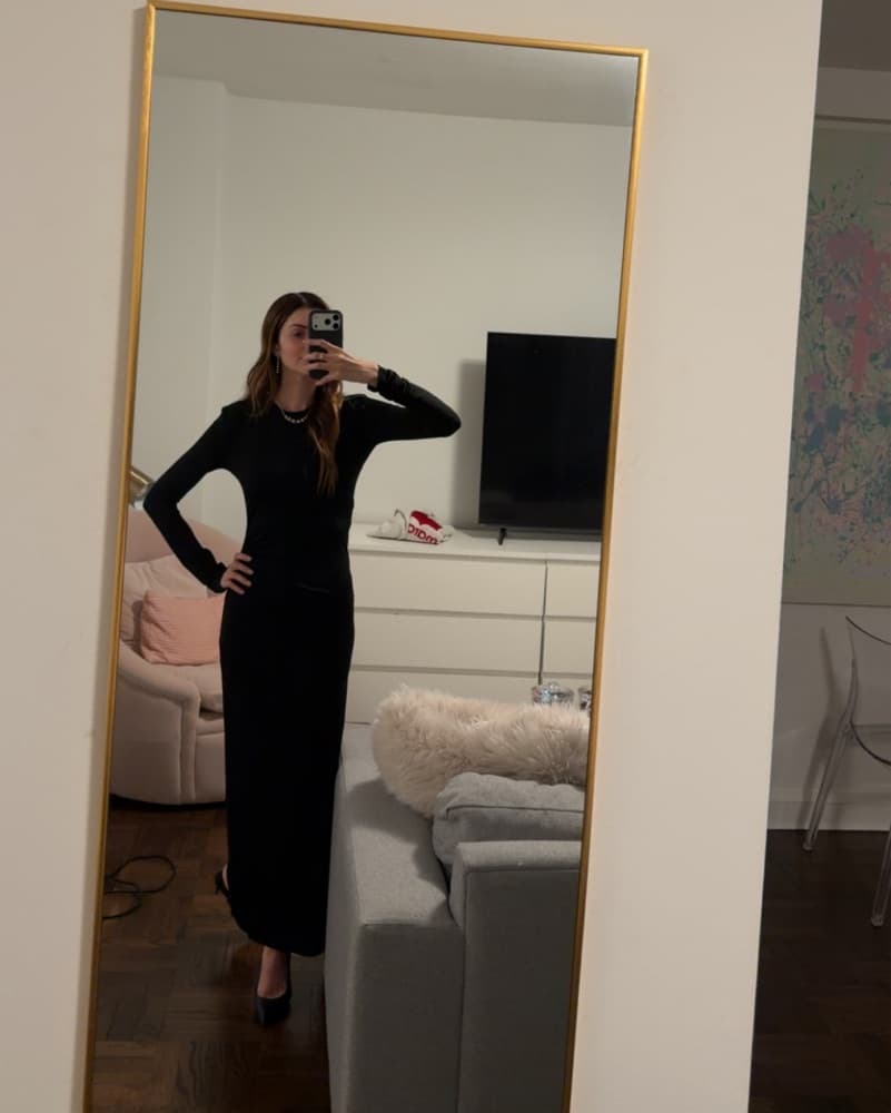 Tove LOngBLack Long Sleeve Ruched Dress  - Image 1