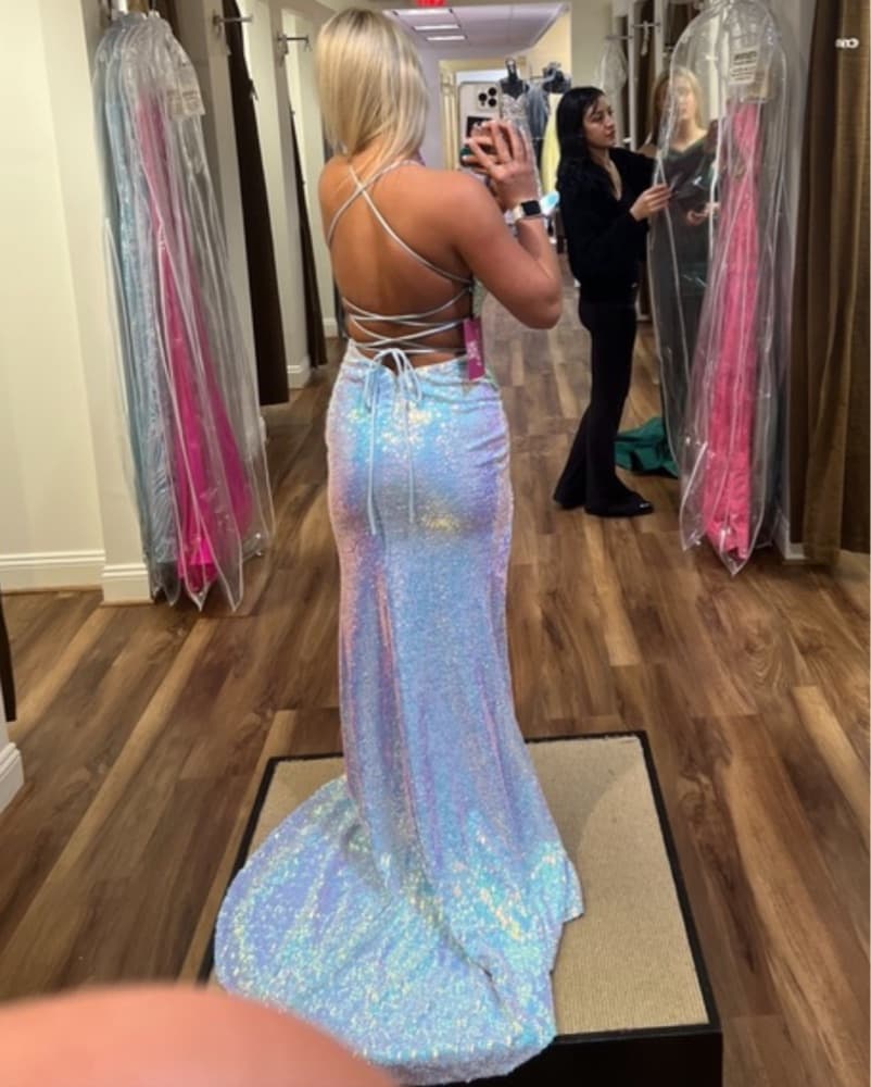 Sherri Hill Iridescent Backless Dress - Image 2