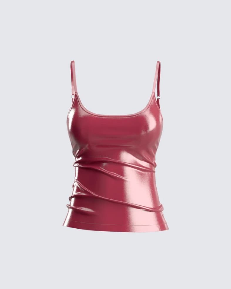 Francine Plum Vegan Leather Top - Image 1