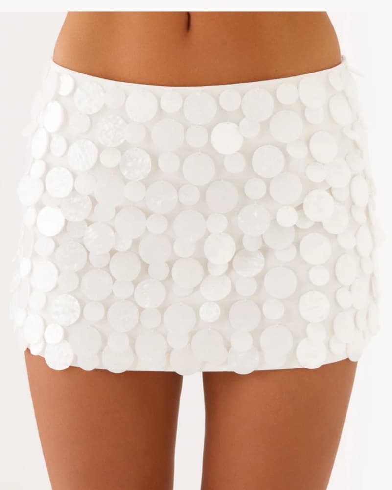 Low Rise Mini Skirt Shell Detail  - Image 4