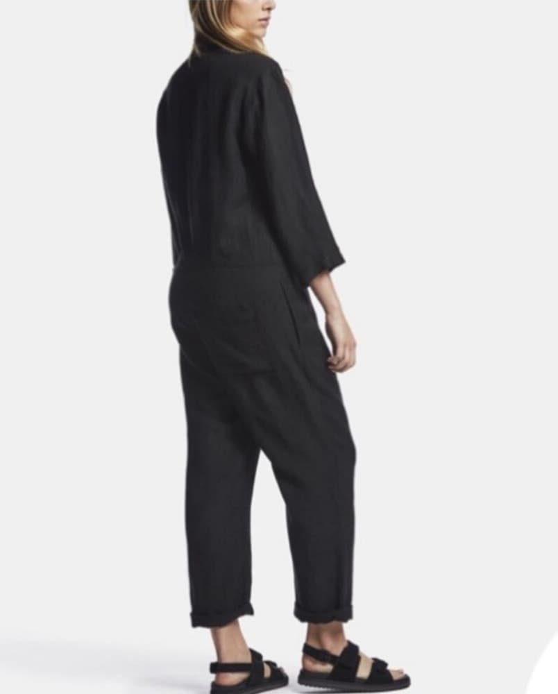 JAMES PERSE Black Linen Jumpsuit - Image 5