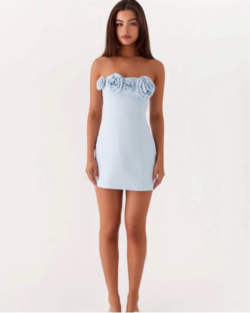 Peppermayo Babyblue Strapless Mini Dress - Image 1