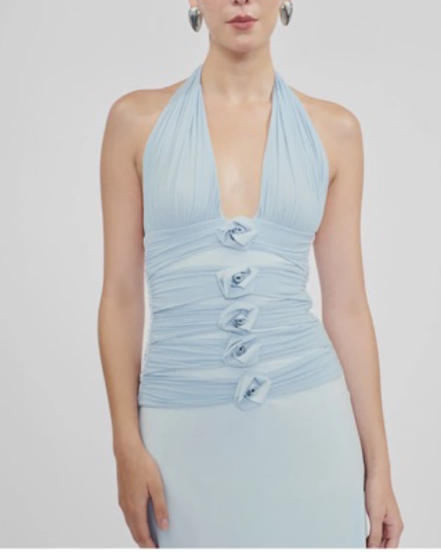Maygel Coronel Baby Blue Halter Dress - Image 6