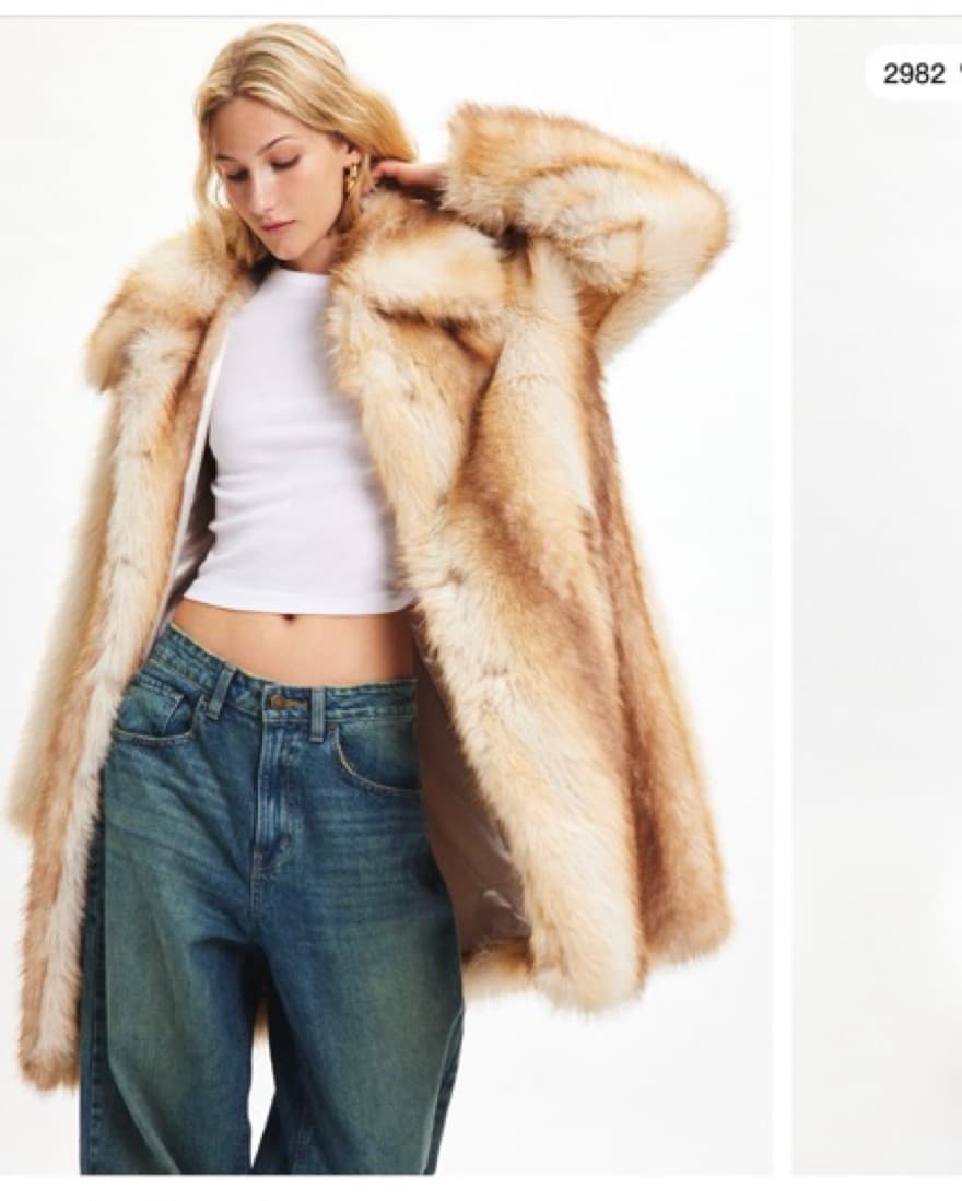 Silence + Noise Gail Faux Fur Overcoat - Image 3