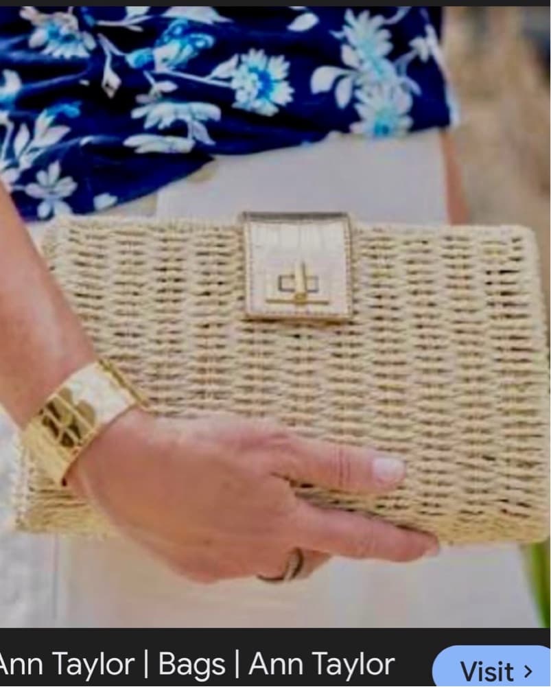 Ann Taylor Straw Clutch - Image 1