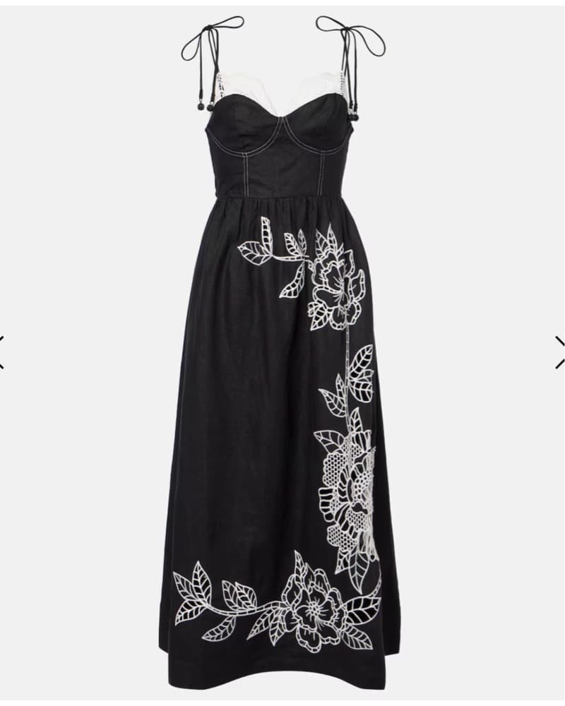 Farm Rio Midi Dress with Floral Embroidery - Image 1