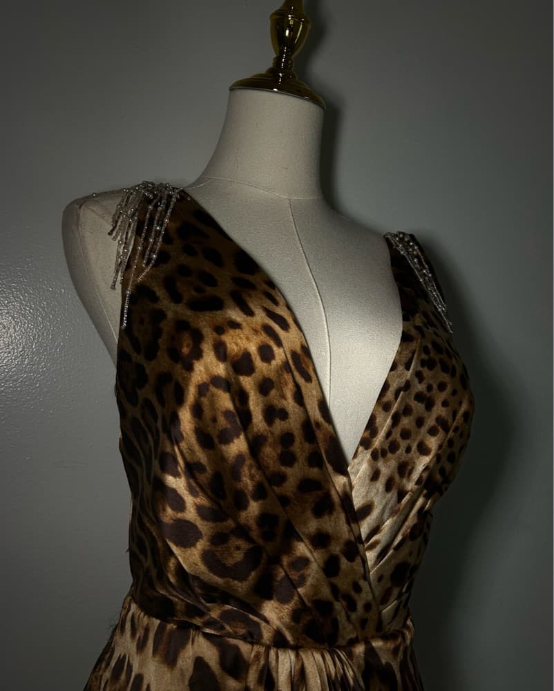 Designer Crystal Fringe Dress - Image 4