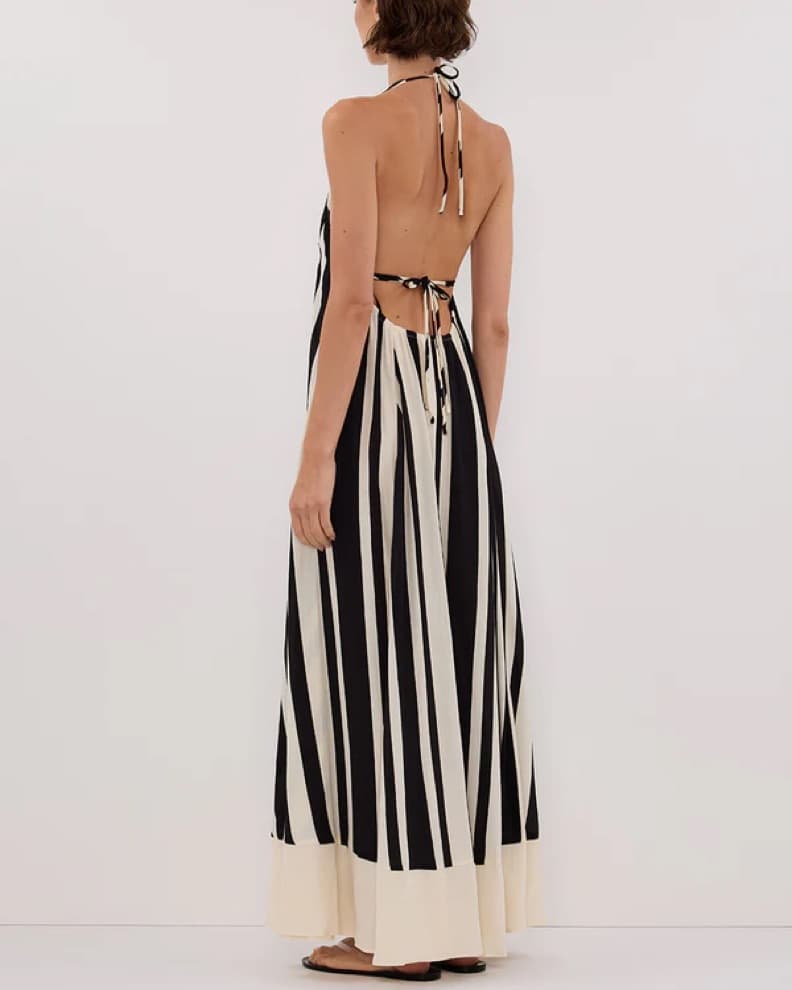 DISSH Beau Black Stripe Halter Dress - Image 5
