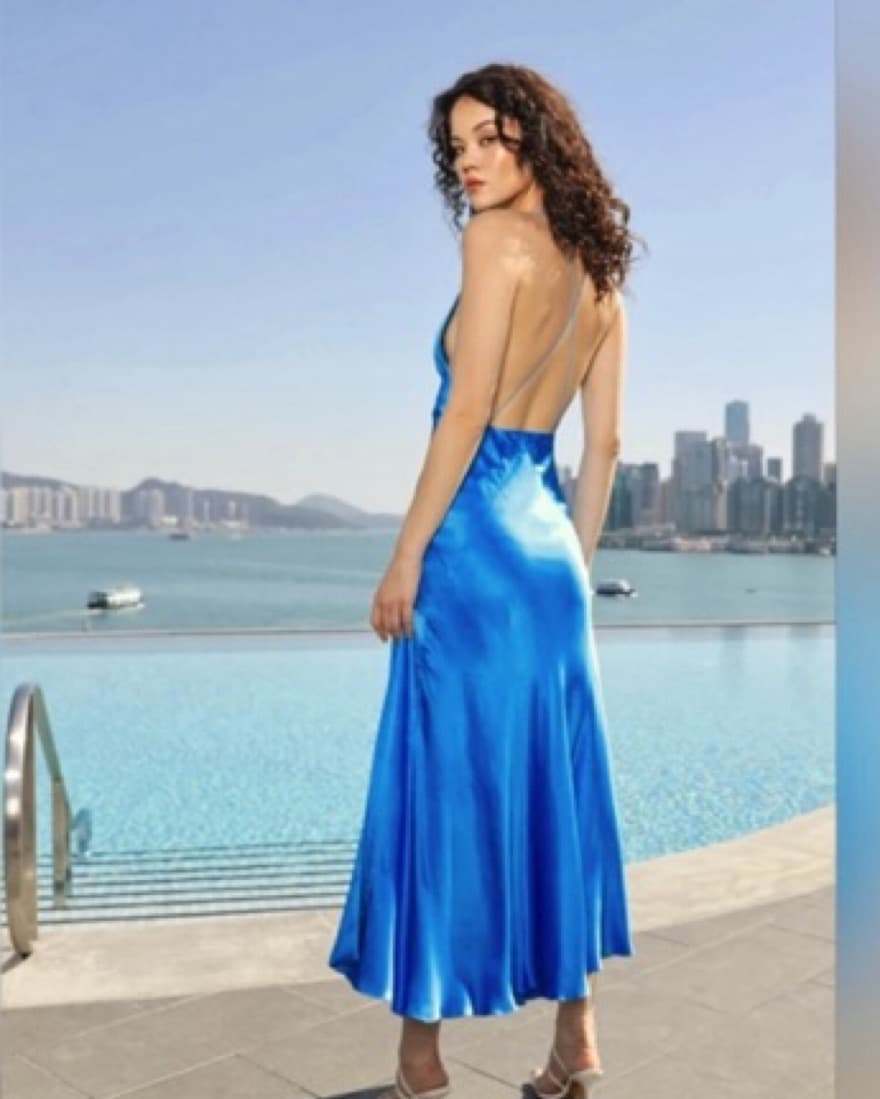 Sau Lee Skyler Satin Midi Dress - Image 3