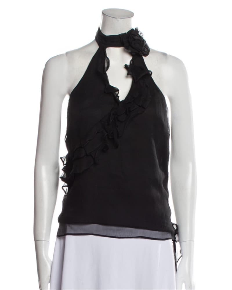 Vintage Black Halter Top - Image 1