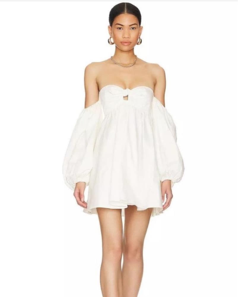 White Off The Shoulder Dress - Image 1