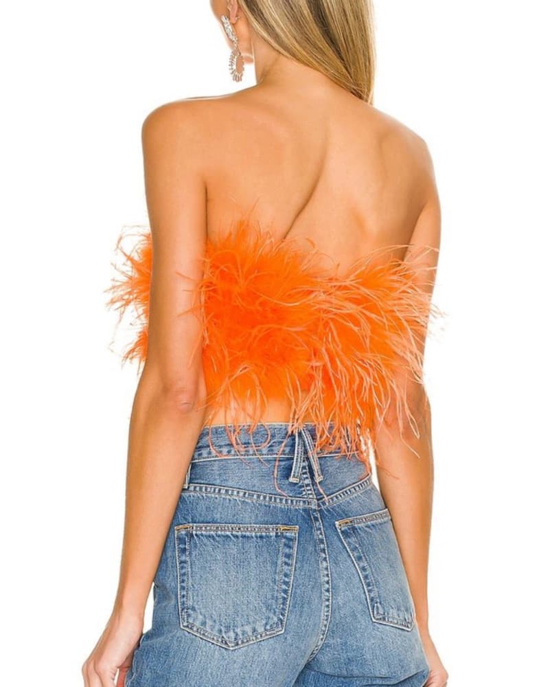 LAMARQUE Zaina Orange Feather Top  - Image 2