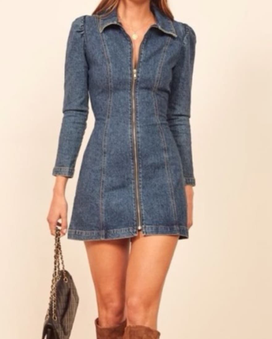 Reformation Demin Kensington Dress - Image 3