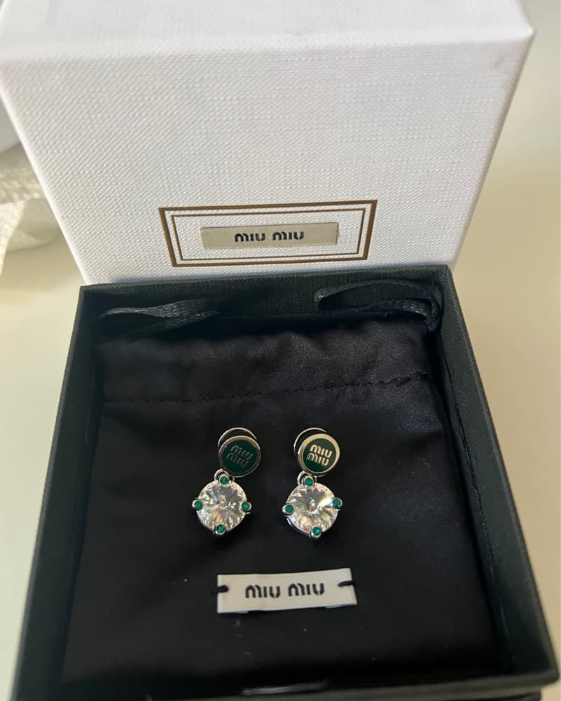 Miu Miu Crystal Earrings - Image 2