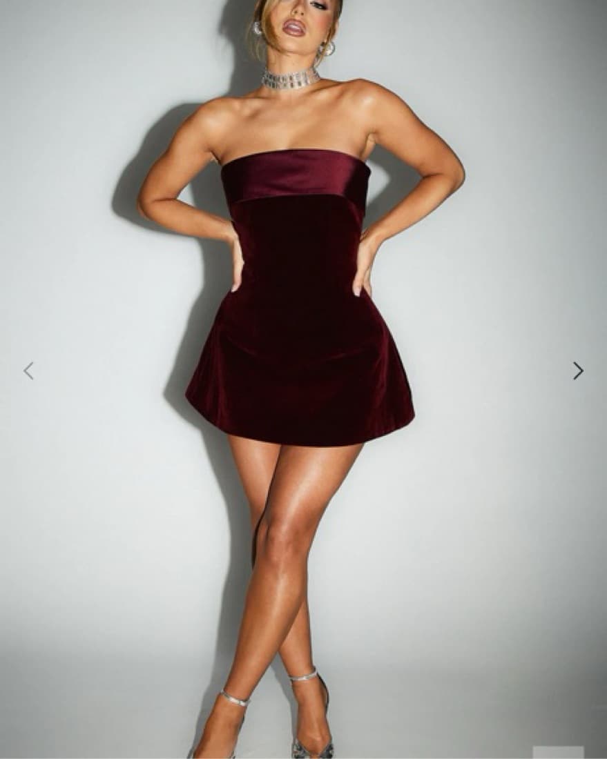 Luxurious Velvet Mini Dress - Image 1