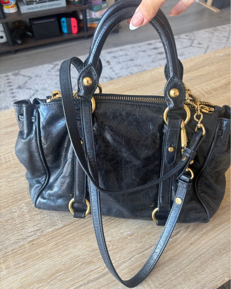Vintage Miu Miu Vitello Leather Handbag - Image 2