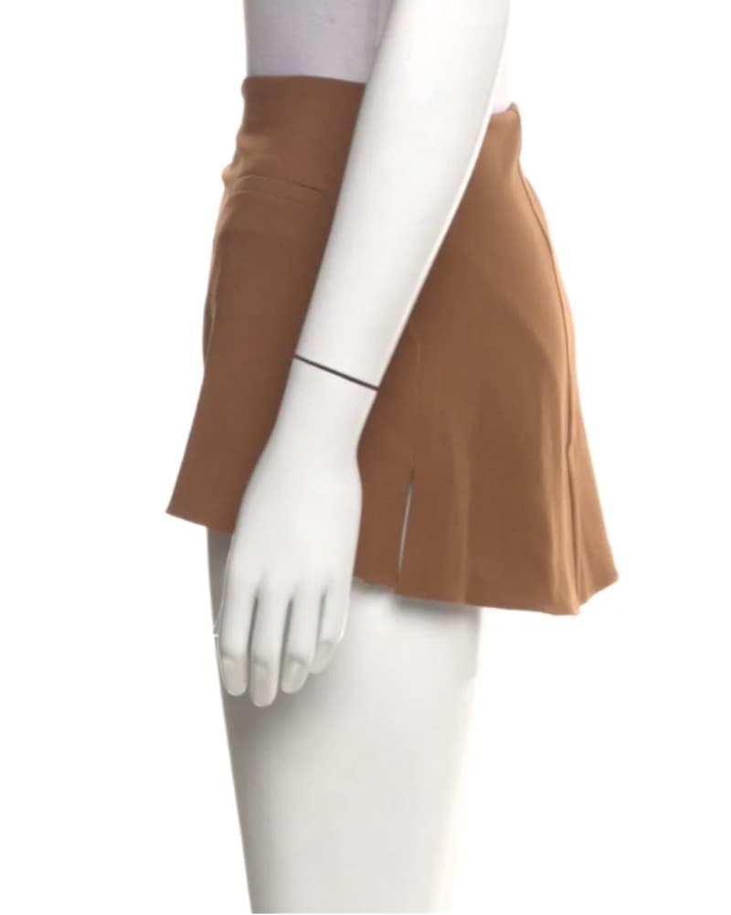 Mirror Palais Silk Brown Mini Skirt - Image 5