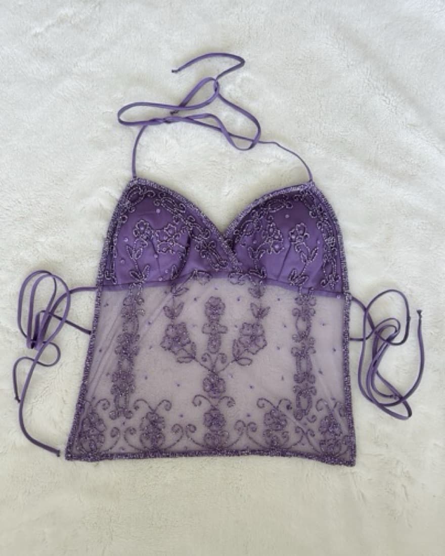 Vintage Wet Seal Beaded Halter Tank - Image 2