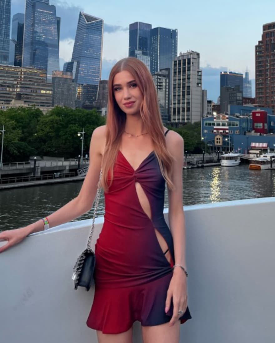I am Gia Red Ombré Dress with Cutouts  - Image 1