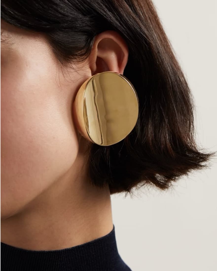 Saint Laurent Gold Clip Earrings - Image 1