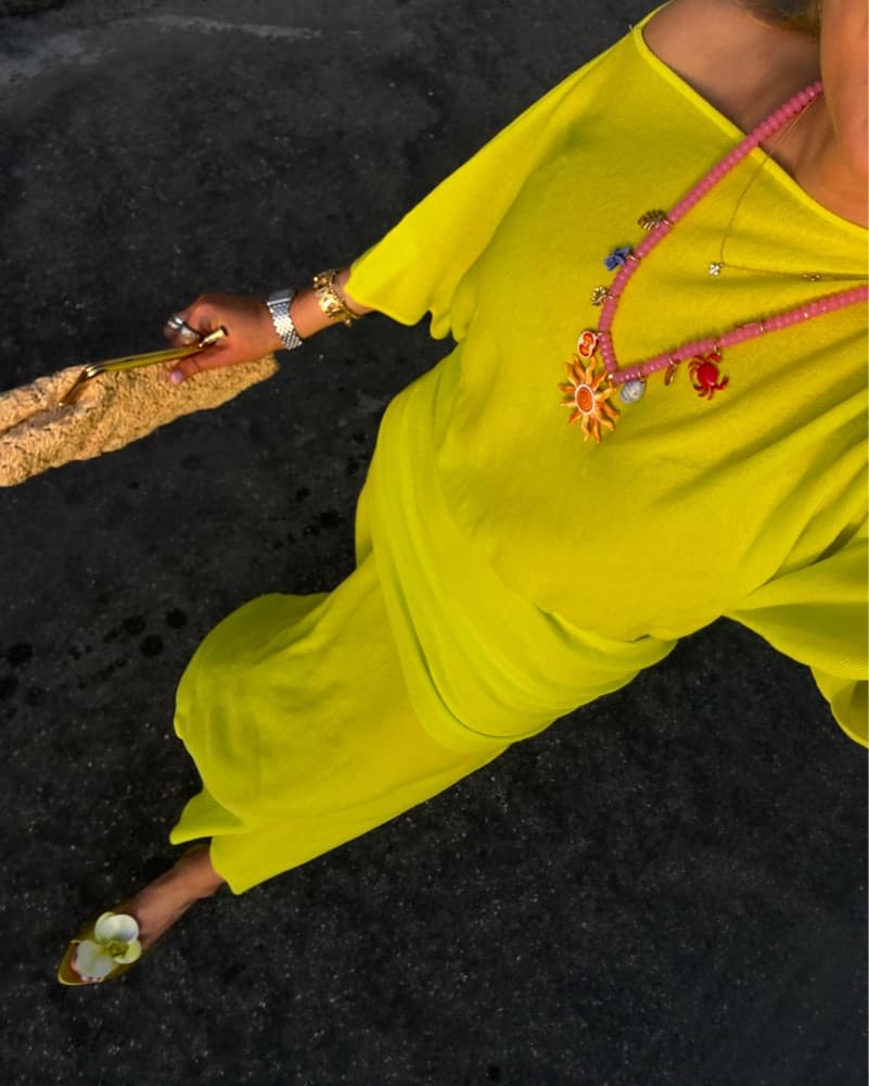 Lime Green Long Knit Dress - Image 4
