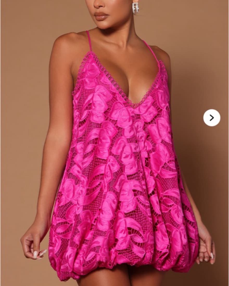 Glamorous Fuchsia Lace Dress - Image 2